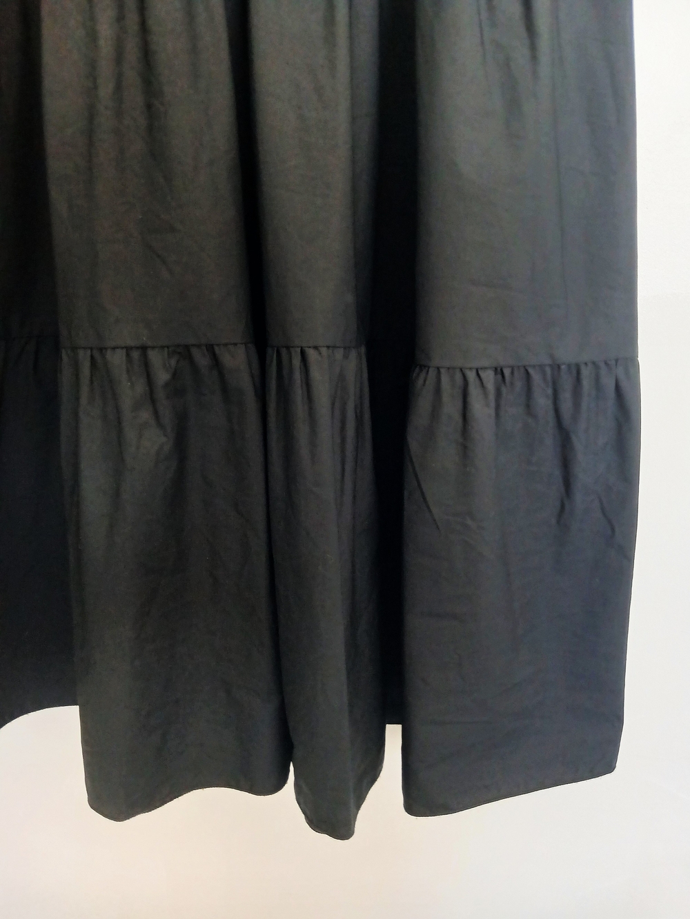 New Chepé 100% Cotton Black Tiered Maxi Dress Ruffle Sleeves Made In Italy 🇮🇹 - Picture 7 of 14